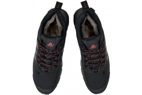 Кроссовки Adidas Terrex Climaproof Deep Black Red short с мехом