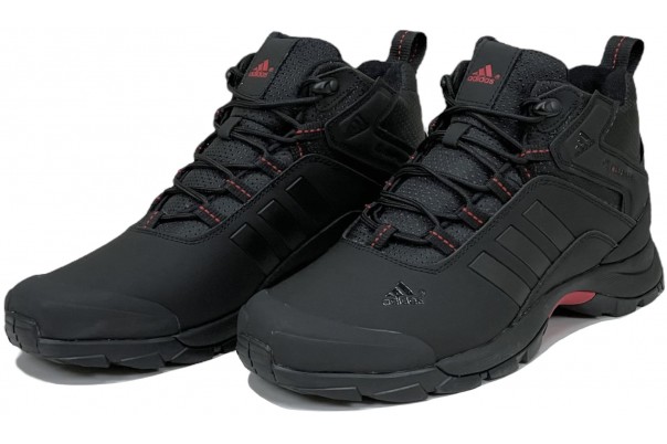 Ботинки Adidas Terrex Climaproof High Black Red с мехом