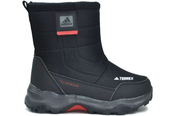 Сапоги Adidas Terrex Climawarm Black Grey Red с мехом