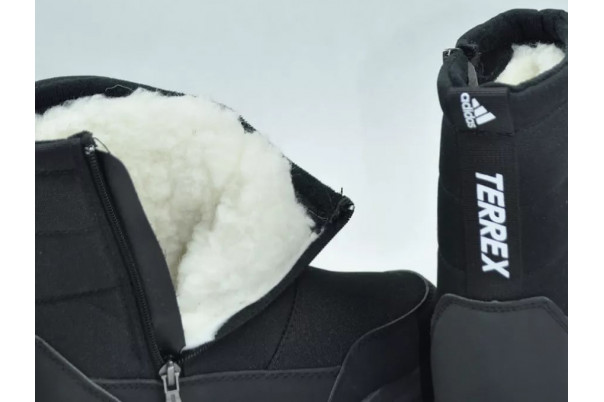 Сапоги Adidas Terrex Climawarm Black Grey Red с мехом