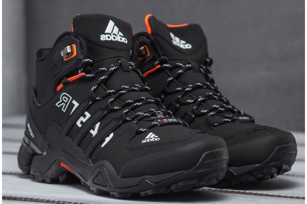 Ботинки Adidas Terrex Winter Зимние черные с оранжевым с мехом